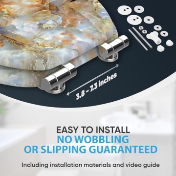 SANILO Decorative Wooden Toilet Seat with Soft Close Feature