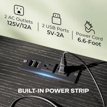 Stylish Huuger TV Stand with Power Outlets & Storage