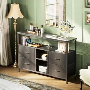 Stylish Huuger TV Stand with Power Outlets & Storage