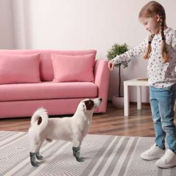 EXPAWLORER Anti-Slip Dog Socks Boots-Waterproof Non Slip Dog Shoes for Snow Winter,Rain Days,Dog Paw Protectors to Prevent Licking,Non Slip Dog Booties for Hardwood Floors, Fit Small Medium Large Dogs