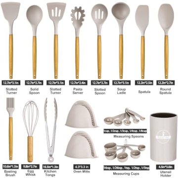 24 Pcs Non-Stick Silicone Kitchen Utensils Set