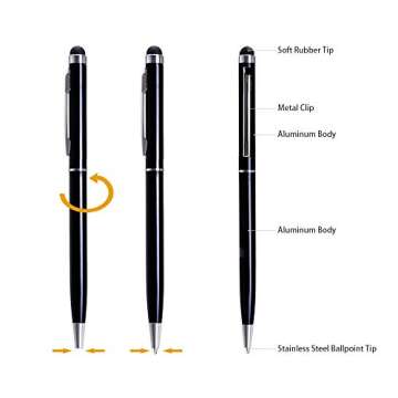 Stylus Pens for Touch Screen, Briout 2 in 1 Capacitive Stylus Pens for Touch Screen Device, 16 Pcs U...