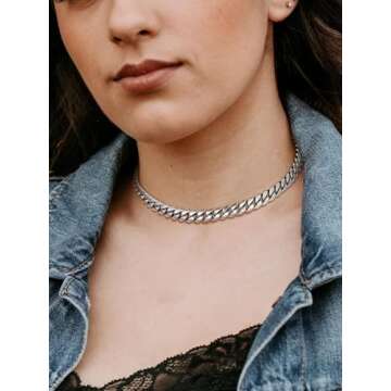 Chunky Choker Chain Necklace for Men 14 Inch 14MM Steel Necklace