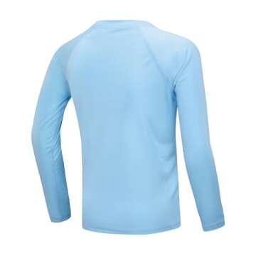 Boys UPF 50+ Swim Shirt Long Sleeve, 1 or 2 Pack UV Sun Protection Rash Guard, Youth Kids SPF Water ...