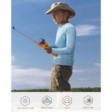 Boys UPF 50+ Swim Shirt Long Sleeve for Beach Fun