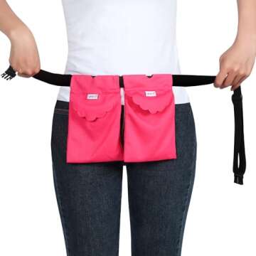 Yesito mastectomy drainage pouch and Shower for Support Adjustable Comfort (Rose Red)