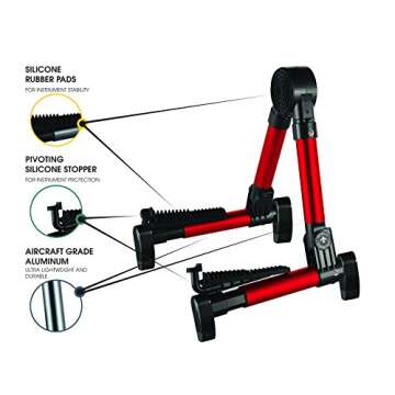 Nordic Essentials Compact Guitar Stand - Portable & Lightweight Folding Design for All Strings