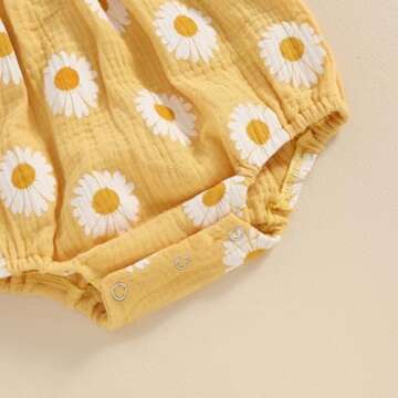 Cute Summer Daisy Romper for Baby Girls 0-18 Months