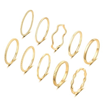 Exquisite 18K Gold Plated Stackable Rings for Women - Elegant & Versatile