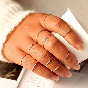 18K Gold Plated Stackable Rings for Women - Elegant & Durable