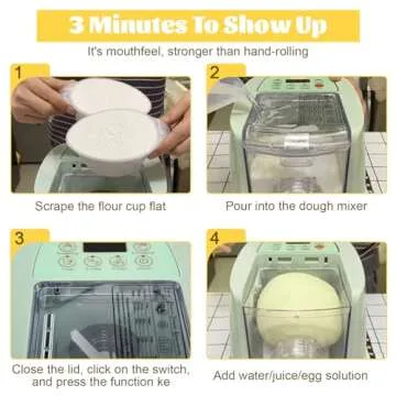 Treliamd Electric Pasta Maker, Automatic Pasta Maker Machine with 13 Discs for Spaghetti & Fettucine and More, Noodle Pasta Maker Machine with Measuring Cups & Flour Cup, for Home Kitchen