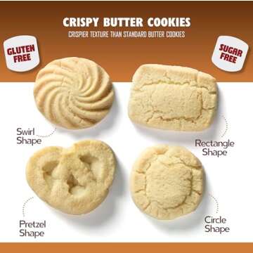 Gluten Free Sugar Free Butter Cookies 36 Count Traditional Danish Cookies, Premium Assorted Shortbread cookies for Diabetics (1 Pk, 11 Ounce)