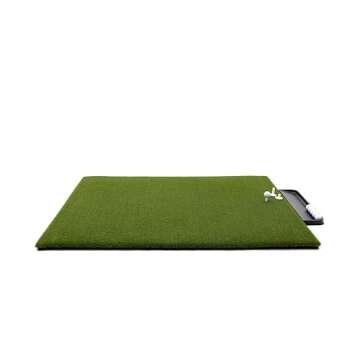 Perfect Reaction Golf Mat - 4x5 Feet Premium Turf Indoor/Outdoor Mat for Hitting & Chipping - Golf Stance Mat w/Golf Accessories (Golf Tray + 3 Rubber Golf Tees)