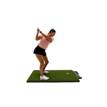 Perfect Reaction Golf Mat - 4x5 Feet Premium Turf Indoor/Outdoor Mat for Hitting & Chipping - Golf Stance Mat w/Golf Accessories (Golf Tray + 3 Rubber Golf Tees)