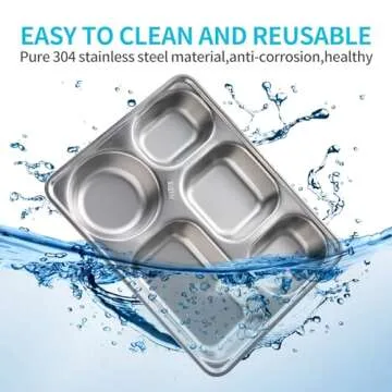 Durable Finopro Stainless Steel Divided Dinner Plates