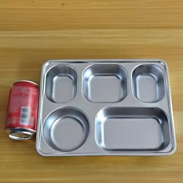 Durable Finopro Stainless Steel Divided Dinner Plates