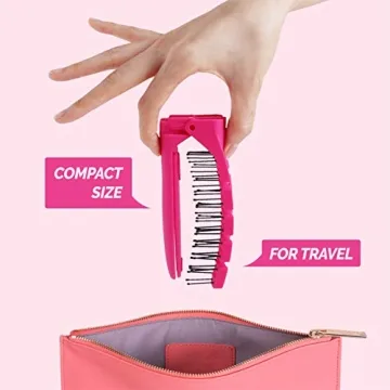 F3 Systems Folding Hair Brush with Mirror for Travel