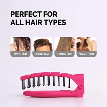 F3 Systems Folding Hair Brush with Mirror for Travel