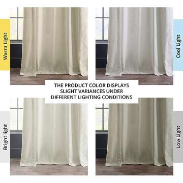 HPD Half Price Drapes Premium Heavy Faux Linen Curtains for Living Room (1 Panel), 50W x 108L Light Filtering Curtains 108 Inches Long Window Curtains for Bedroom, Barley