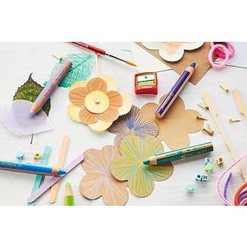 Multi-talented Pencil - STABILO woody 3-in-1 - Wallet of 18 - Assorted Colors + Sharpener