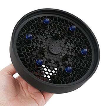 Travel Hair Dryer Diffuser Collapsible For Profession Blow Natural Wavy Fine Thick Hair; Fits blow dryers with up to 2"Nozzle 2019-Black