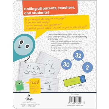 Carson Dellosa Break It Down Grades 4-6 Intermediate Multiplication Strategies Math Reference Book, ...