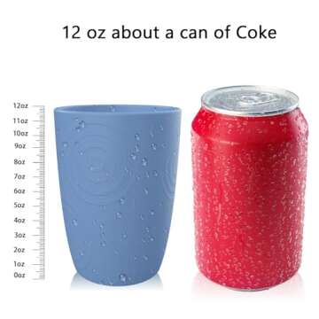 Homienly Drinking Glasses Premium Wheat Straw Unbreakable Cups - Set of 6 Alternative to Plastic Cups Reusable Unbreakable Drinking Cup Reusable Dishwasher Safe Water Glasses Tumblers (12 OZ)