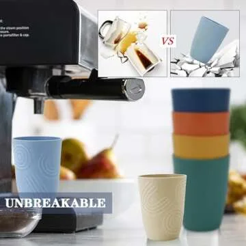 Premium Wheat Straw Unbreakable Drinking Glasses Set