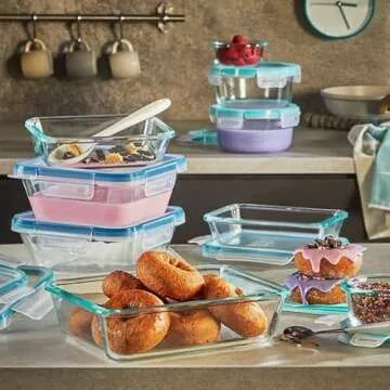 Snapware Pure Pyrex 18-Piece Glass Food Storage Set, 2.6, Clear