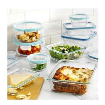 Snapware Pure Pyrex 18-Piece Glass Food Storage Set, 2.6, Clear