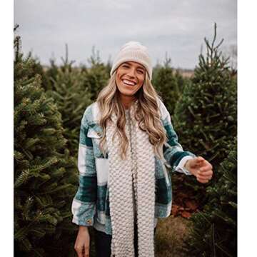 DOROSE Women's Shackets Fall Long Sleeve Button Down Flannel Plaid Shirt Jackets Coat (Green, Small)