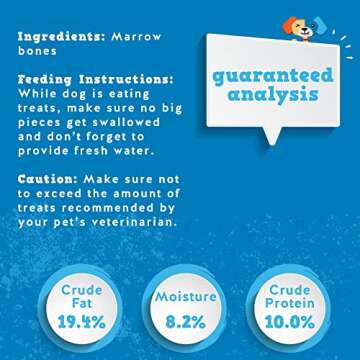 Jack&Pup All Natural 6" Dog Marrow Bones - 3 Pack