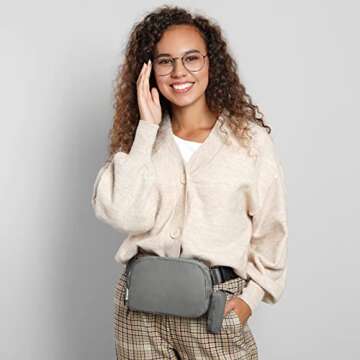 Newshows Fanny Pack with Mini Bag for Women Men, Fashion Waist Packs RFID Blocking Belt Bags Casual ...