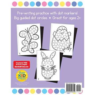 Happy Easter Dot Markers Coloring Book Ages 2+: Easy Toddler and Preschool Kids Paint Dauber Activity Easter Basket Stuffer (Easter Dot Marker Coloring)