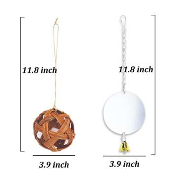 Lanermoon 6pcs Chicken Toys for Hens,Chicken Swing,Chick Xylophone PeckingToys,Chicken Mirror,Parrot Nut Fruit Chewing Toys,Bird Veggies Skewer Feeder Ball for Pet Coop Accessories