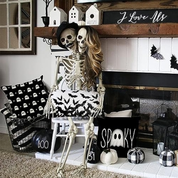 GEEORY Halloween Pillow Covers Set of 4 Spooky Decor