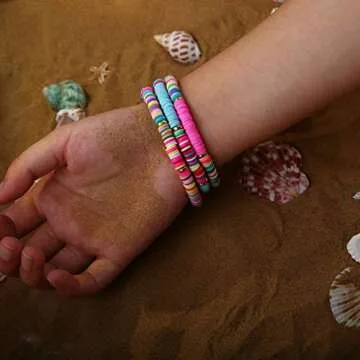 CASDAN 14 PCS Heishi Bracelet Set for Stylish Summer Jewelry