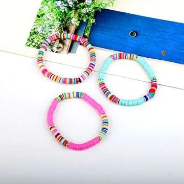 CASDAN 14 PCS Heishi Bracelet Set for Stylish Summer Jewelry