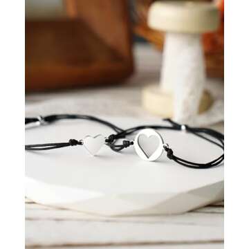 MANVEN Daughter Mom Teen Girls Mother Daugther Bracelets Birthday Gifts for Mom Matching Heart Bracelet