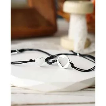 MANVEN Daughter Mom Teen Girls Mother Daugther Bracelets Birthday Gifts for Mom Matching Heart Bracelet