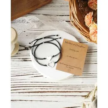 MANVEN Daughter Mom Teen Girls Mother Daugther Bracelets Birthday Gifts for Mom Matching Heart Bracelet