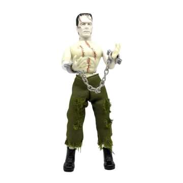 Mego Action Figures, 8” Frankenstein - Bare Chested with Painted Stitches, reconstructed with Different Body Parts (Limited Edition Collector’s Item)