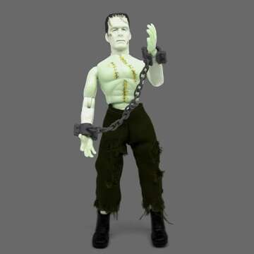 Mego Action Figures, 8” Frankenstein - Bare Chested with Painted Stitches, reconstructed with Different Body Parts (Limited Edition Collector’s Item)