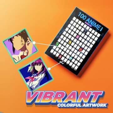 scrachit Top 100 Anime Scratch Off Poster - 23x17 - Challenge Bucket List Anime Gift - Best Gifts For Anime Lovers