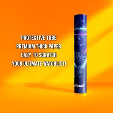 scrachit Top 100 Anime Scratch Off Poster - 23x17 - Challenge Bucket List Anime Gift - Best Gifts For Anime Lovers