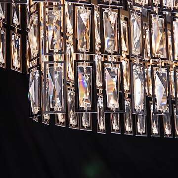 Wellmet Modern Crystal Chandeliers for Dining Room, 7 Lights Black Farmhouse Ceiling Light Fixture, Adjustable Hanging Pendant Lighting for Kitchen Island, Living Room, L-36inch