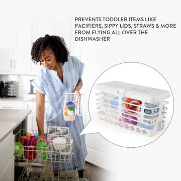 Prince Lionheart Made in USA High Capacity Dishwasher Basket for Toddler Items - Storage Basket For ...