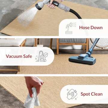 nuLOOM 5' x 8' Outdoor Performance Area Rug, Stain Resistant, Weather Resistant, High Traffic, Patio, Balcony, Outside, Nakia Brown