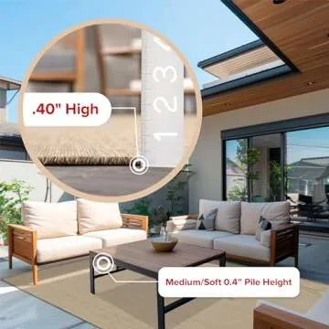 nuLOOM 5' x 8' Outdoor Performance Area Rug, Stain Resistant, Weather Resistant, High Traffic, Patio, Balcony, Outside, Nakia Brown