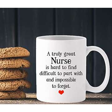 Nurse Gifts 11 OZ Coffee Mug.A Truly Great Nurse Is Hard To Find And Impossible To Forget.Birthday,Christmas,Appreciation Gifts,Thank You Gifts,Retirement Gifts for Nurse Men Women(White)